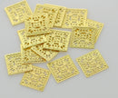 10 Bright Gold Brass Filigree Squares, flat thin findings for jewelry making, crafts  15mm square FIL0001