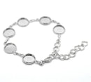 1 Silver Tone Metal Cabochon Bracelet, 6-1/4" long; fits cabochons up to 11.5mm  fch0145