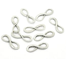 20 INFINITY SYMBOL  Antiqued Silver Tone Metal Charm Connectors  23x8mm chs0055