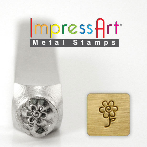 ImpressArt Metal Design Stamp,  6mm FLOWER  tol0039
