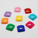 Acrylic Puffed SQUARE Shapes 12mm, cabochon flatbacks, 50 pcs mixed random colors for decoden, kawaii, cute cab0021
