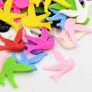 15 Acrylic Resin BIRD Shapes 25x25mm, cabochon flatbacks, mixed random colors for decoden, kawaii, cute cab0027