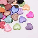 Acrylic Flat Fancy HEART Shapes 14x14mm, cabochon flatbacks, 50 pcs mixed random colors for decoden, kawaii, cute cab0038