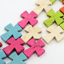 50mm Large Howlite Stone Beads MIXED COLORS Maltese CROSS, full strand, 8 beads, how0438