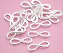6 INFINITY SYMBOL  Bright Silver Metal Charm Connectors  30x10mm chs0065