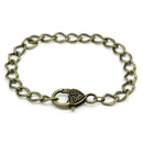 5 Antique Bronze Curb Link Chain Bracelets 20cm (7-7/8") FCH0008