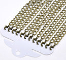 One Dozen (12) Antique Bronze Curb Link Double Loop Chain Bracelets 20cm (7-7/8") FCH0011