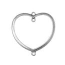 4 Antiqued Silver Tone Open HEART CONNECTORS Charm Pendants chs0120