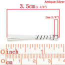 10 Antiqued Silver Tone BASEBALL BAT Charm Pendants chs0121