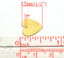 20 Gold Brass Sheet Metal Stamping Blanks, HEART shape, 1 hole, 13x13mm  . 26 gauge msb0058