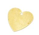 20 Gold Brass Sheet Metal Stamping Blanks, HEART shape, 1 hole, 13x13mm  . 26 gauge msb0058