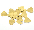 20 Gold Brass Sheet Metal Stamping Blanks, HEART shape, 1 hole, 13x13mm  . 26 gauge msb0058