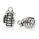 3 Antiqued Silver Tone HAND GRENADE Charm Pendants chs0118