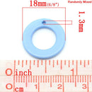 200 Acrylic Lucite CIRCLE Ring Connector Charms, Mixed Colors  18mm cha0006