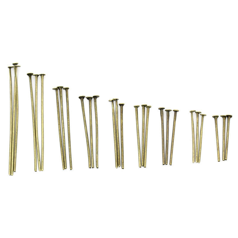 900 Bronze Tone Metal Head Pins  20 gauge, mixed sizes pin0004