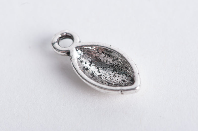 10 Silver Tone Metal FOOTBALL Charm Pendants chs0155