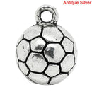 5 Silver Tone Pewter SOCCER BALL Charm Pendants chs0167