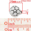 5 Silver Tone Pewter SOCCER BALL Charm Pendants chs0167