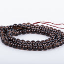 4mm SMOKY QUARTZ  Round Beads, gray, 16" strand gqz0017