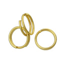 50 SMALL Gold Plated Double Loops Split Rings Open Jump Rings 6mm jum0009
