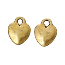 20 Gold Tone Metal HEART Charm Pendants chg0009