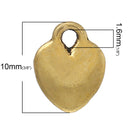 20 Gold Tone Metal HEART Charm Pendants chg0009