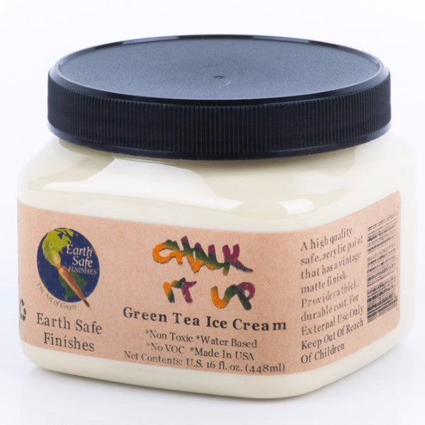Non Toxic Chalk It Up Acrylic Paint, 16 oz. jar, no Voc, water based, GREEN TEA ICE Cream