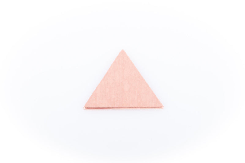 10 Bright COPPER TRIANGLE Geometric Shapes, Metal Stamping Blanks, Charms, Pendants 17mm (about 5/8") msb0064