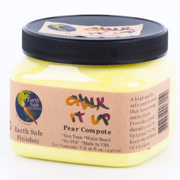 Non Toxic Chalk It Up Acrylic Paint, 16 oz. jar, no VOC, water based, PEAR COMPOTE