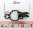 10 Small Antiqued Bronze Metal KEY Dangle Charms, moveable CHB0059