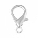 5 Large Bright SILVER PLATED Lobster Clasps 23mm x 12mm fcl0016