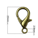 5 Large Bronze Tone Metal Lobster Clasps  23mm x 12mm  fcl0017