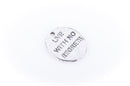 10 Pewter LIVE WITH no Regrets Stamped Disc Charm Pendants 15x13mm  chs0227