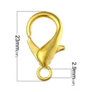 5 Large Bright GOLD Tone Lobster Clasps . 23mm x 12mm  fcl0015