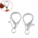5 Large Bright SILVER PLATED Lobster Clasps 23mm x 12mm fcl0016
