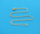 Gold Filled Cable Link Necklace chain, finished, 16" 1.5mm oval soldered links, clasp, pmg0003
