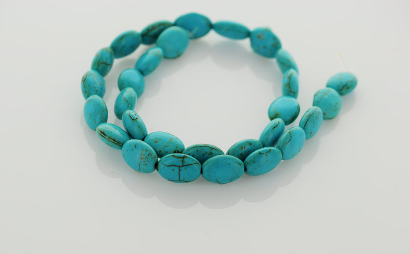 15" Strand Turquoise Howlite OVAL Beads HOW0052