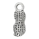 10 Antiqued Silver Tone Metal PEANUT Charm Pendants . chs0256