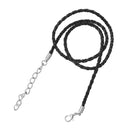 20 JET BLACK Leatheroid NECKLACE Braided Cords with Lobster Clasp . 19" long plus 2" extender chain fch0019