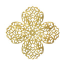 10 Large Bright Gold Plated Filigree Squares, flat thin findings for jewelry making, crafts  FIL0003