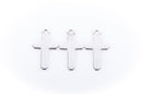 10 Plain CROSS Tag Charm Pendants  Silver Tone Metal chs0285