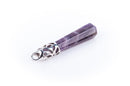 1 Gemstone Pendant, PURPLE AMETHYST Stone, 2.5" long fancy silver tone bail findings  cgm0014