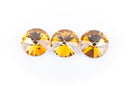 14mm Glass Crystal Rivoli RHINESTONE Crystals, chaton, silver foil backing TOPAZ, 4 pcs.  cry0076