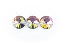 14mm Glass Crystal Rivoli Rhinestone Crystals, chaton, silver foil backing NORTHERN LIGHTS VITRAIL, 4 pcs.  cry0078