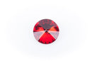 14mm Glass Crystal Rivoli Rhinestone Crystals, chaton, silver foil backing SIAM RUBY Red, 4 pcs.  cry0085