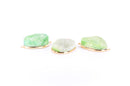 1 GREEN DRUZY Gemstone Connector Link, Gold Plated Bezel, 1.5" long  gdz0004