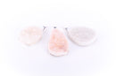 1 WHITE AGATE DRUZY Pendant, Silver Bezel, 1-1/4" to 1-3/4" long  gdz0016