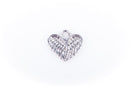 10 Silver Tone Metal ANGEL WING Heart . Charm Pendants 12x12mm  chs0314
