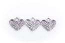 10 Silver Tone Metal ANGEL WING Heart . Charm Pendants 12x12mm  chs0314