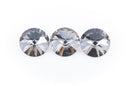 14mm Glass Crystal Rivoli RHINESTONE Crystals, chaton, silver foil backing BLACK DIAMOND, 4 pcs.  cry0077